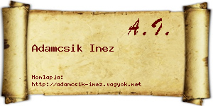 Adamcsik Inez névjegykártya